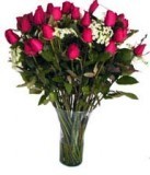 SKU 41 Red Roses (48 fresh premium roses) on glass vase