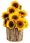 SKU 82 Sunflowers wood cylinder