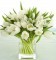 SKU212 White Tulips on glass vase